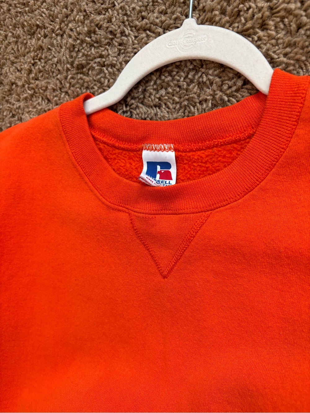 Russell Athletic Orange Men's Crewneck Sweatshirt size medium